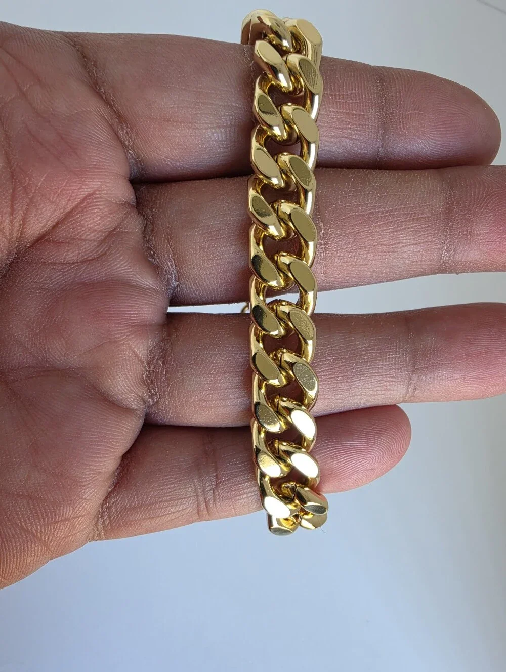 14K Gold Plated Cuban Link Bracelet 8